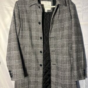 American Eagle Outfitters Women's Gray Plaid Coat